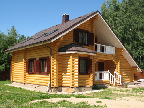дом из оцилиндрованного бревна